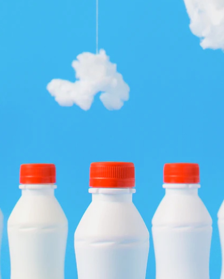 Milk bottles.